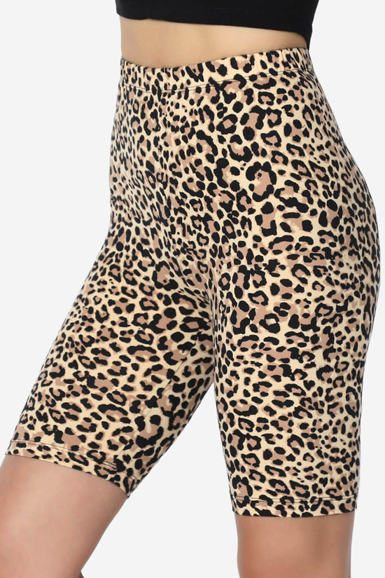 Load image into Gallery viewer, Michigan Cheetah Print Microfiber Bike Short Leggings CAMEL_5
