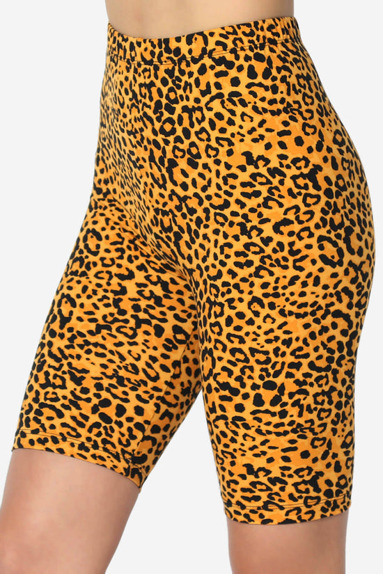 Load image into Gallery viewer, Michigan Cheetah Print Microfiber Bike Short Leggings GOLDEN MUSTARD_5
