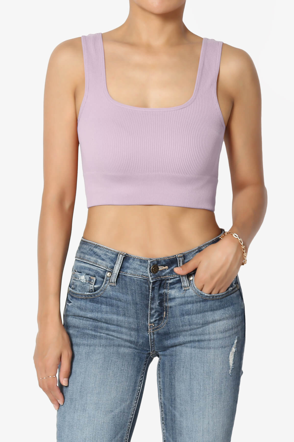 Hilde Ripped Seamless Square Neck Crop Tank Top DUSTY LAVENDER_1