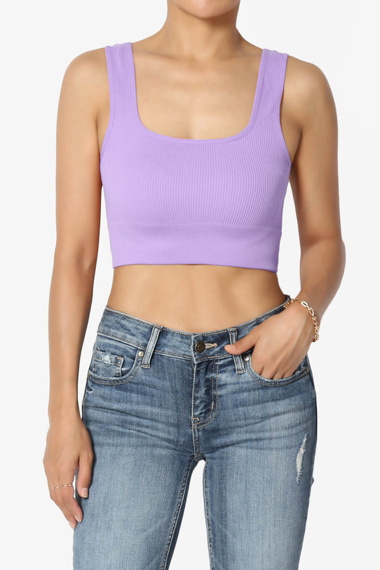 Hilde Ripped Seamless Square Neck Crop Tank Top LAVENDER_1