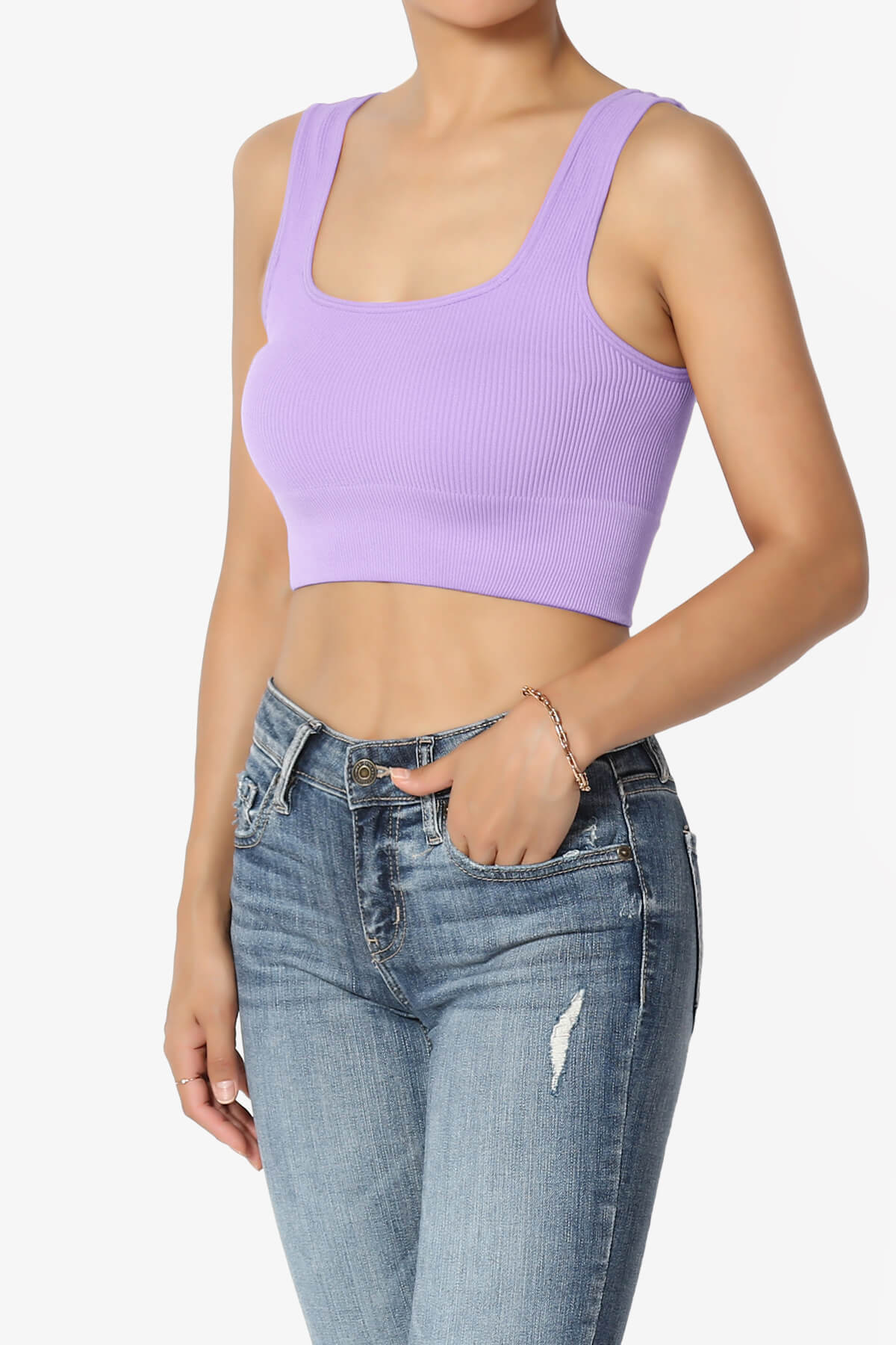 Hilde Ripped Seamless Square Neck Crop Tank Top LAVENDER_3
