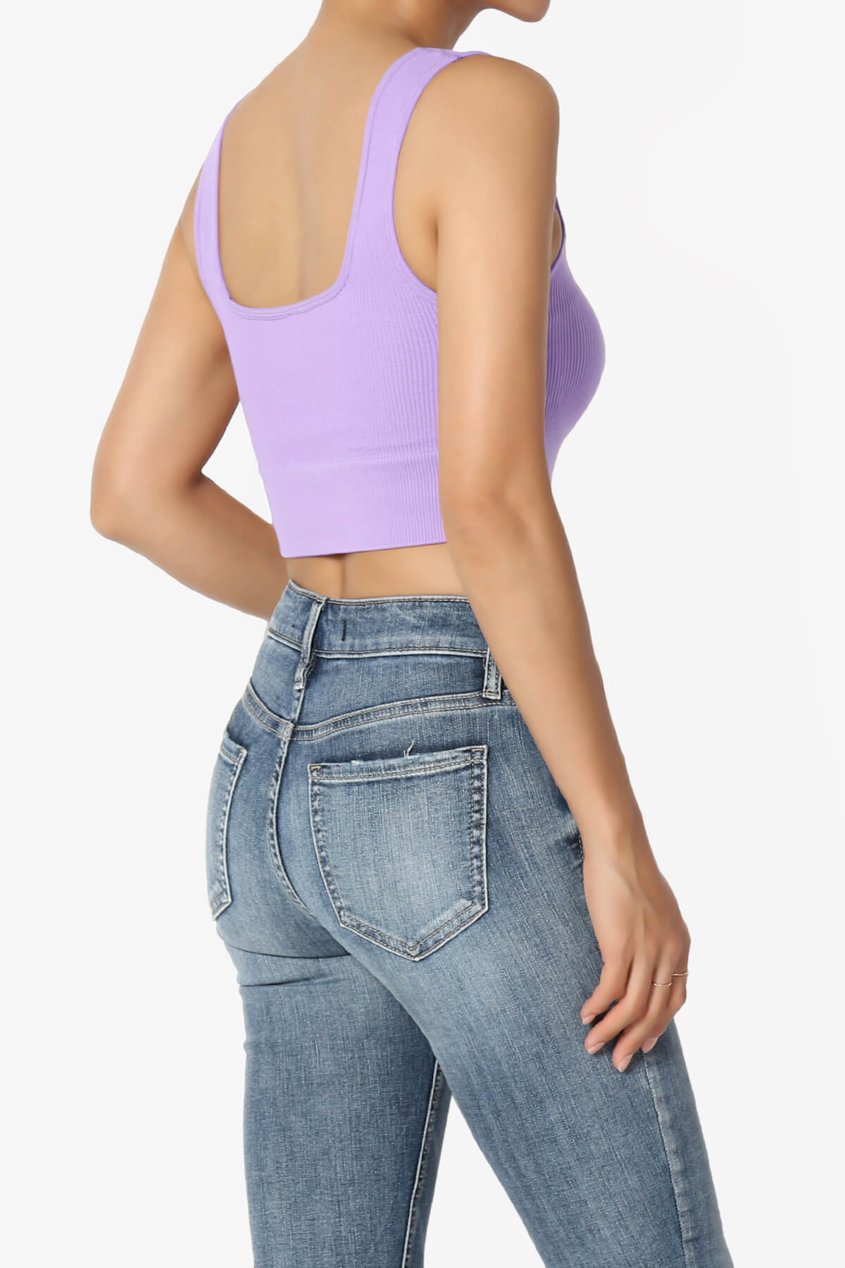 Hilde Ripped Seamless Square Neck Crop Tank Top LAVENDER_4