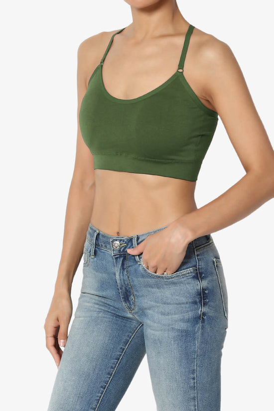 Load image into Gallery viewer, Dassie Padded Cross Back Bra Top ARMY GREEN_3
