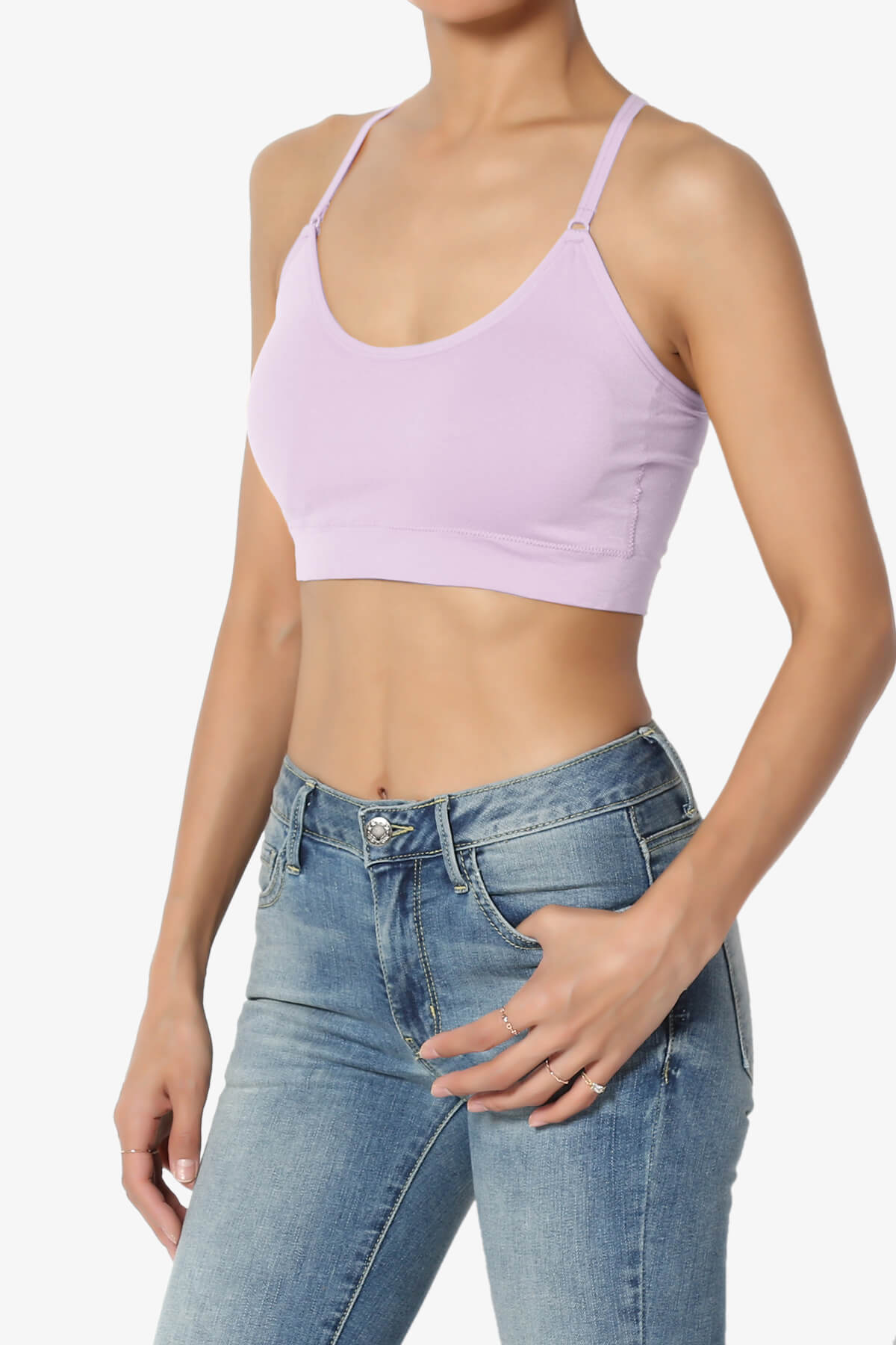 Load image into Gallery viewer, Dassie Padded Cross Back Bra Top DUSTY LAVENDER_3
