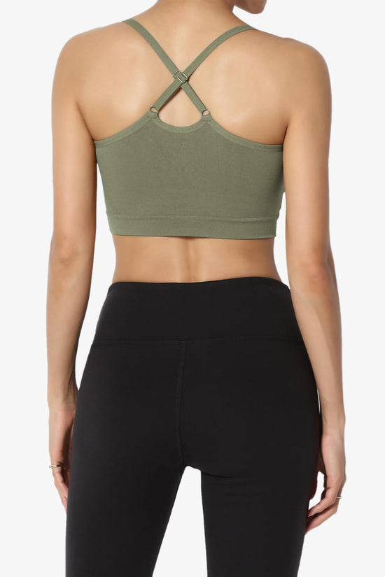 Load image into Gallery viewer, Dassie Padded Cross Back Bra Top DUSTY OLIVE_2
