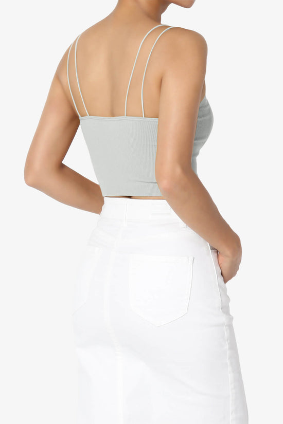 Load image into Gallery viewer, Daliyah Spaghetti Straps Seamless Crop Cami LIGHT GREY_4
