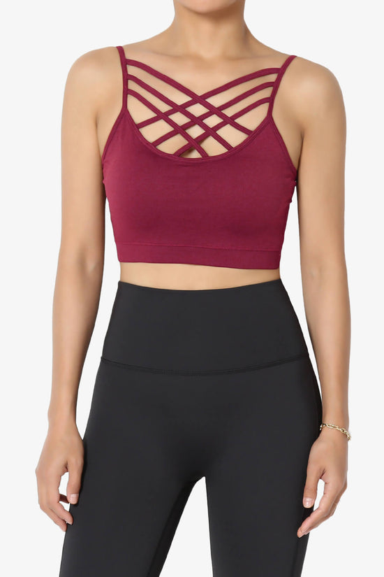 Cally Padded Crisscross Bralette WINE_1