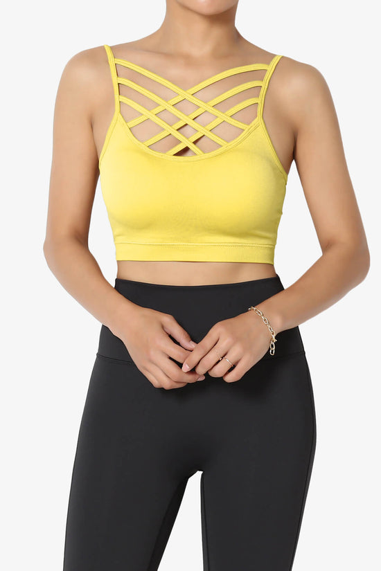Load image into Gallery viewer, Cally Padded Crisscross Bralette YELLOW_1
