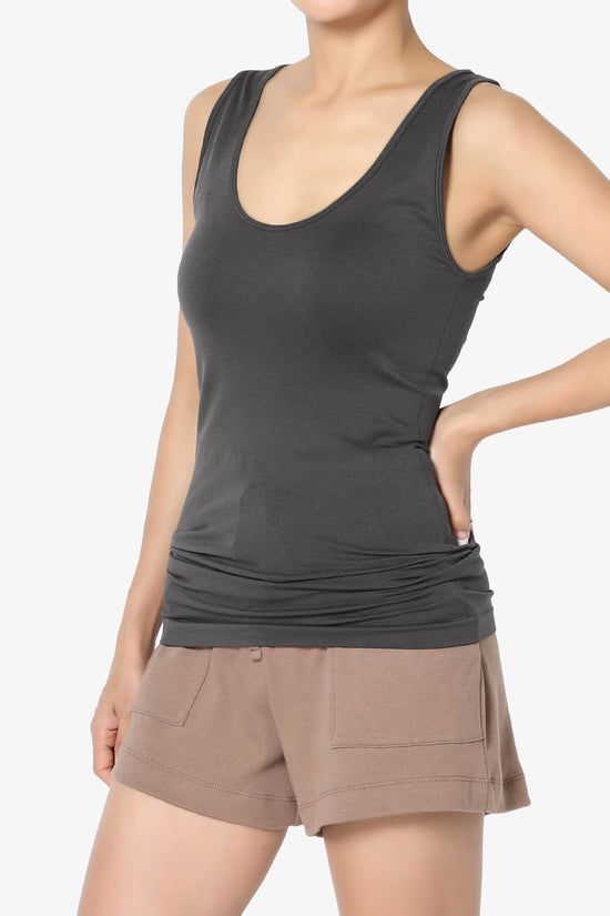 Load image into Gallery viewer, Nisha Scoop Neck Seamless Tank Top ASH GREY_3
