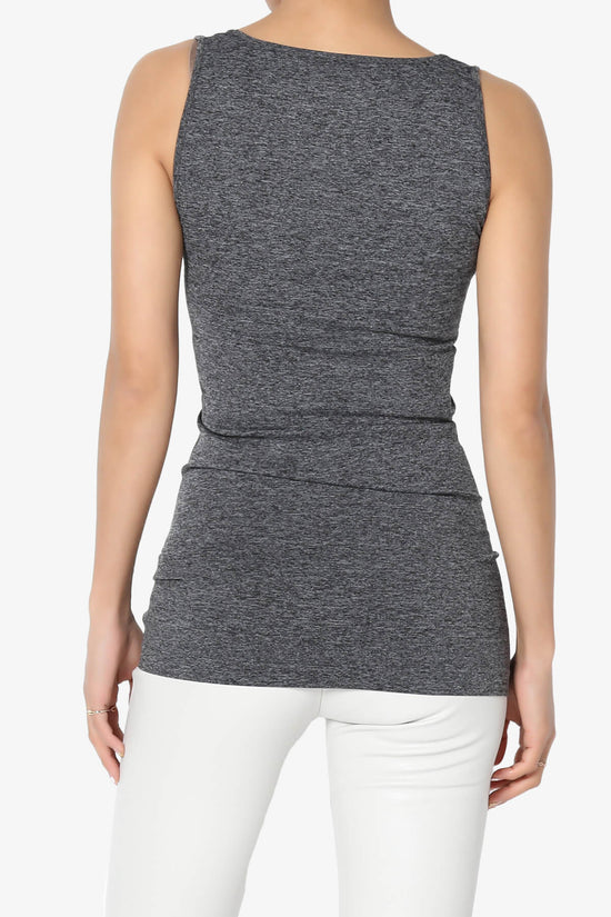 Nisha Scoop Neck Seamless Tank Top CHARCOAL_2