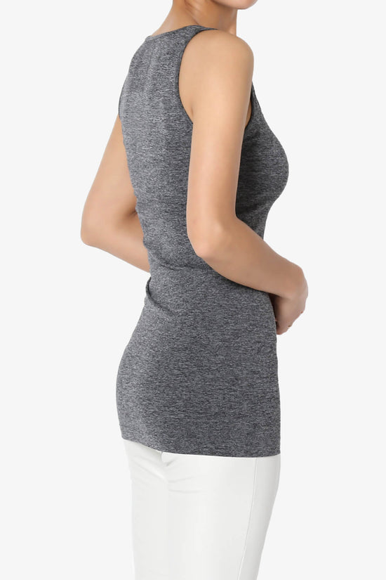 Load image into Gallery viewer, Nisha Scoop Neck Seamless Tank Top CHARCOAL_4
