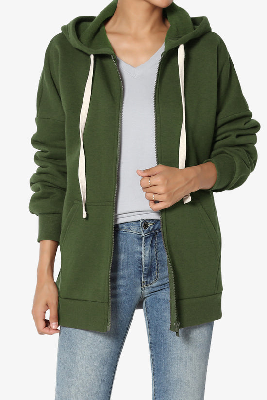 Load image into Gallery viewer, Accie Fleece Zip Hooded Jacket ARMY GREEN_1

