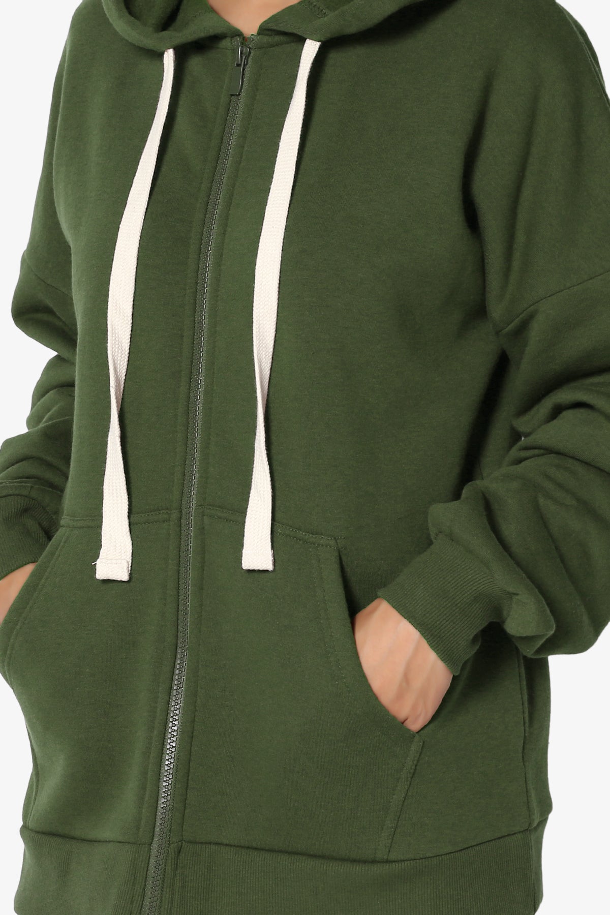 Load image into Gallery viewer, Accie Fleece Zip Hooded Jacket ARMY GREEN_5
