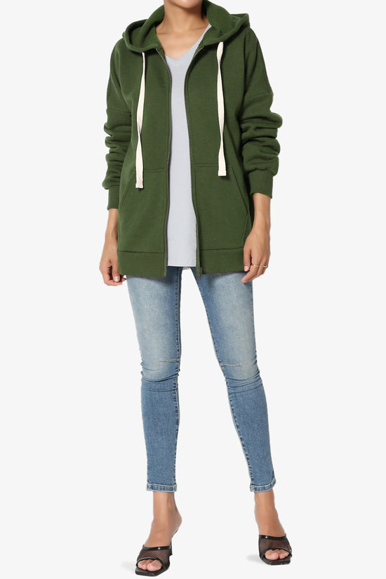 Accie Fleece Zip Hooded Jacket ARMY GREEN_6