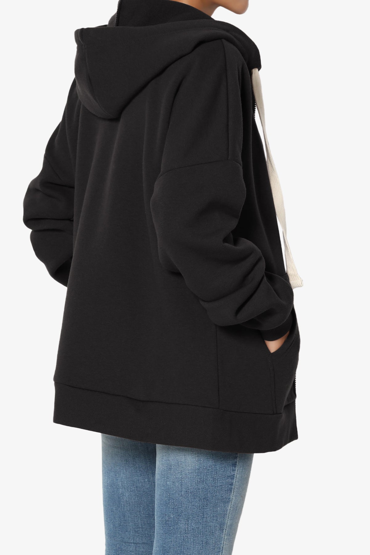 Accie Fleece Zip Hooded Jacket BLACK_4
