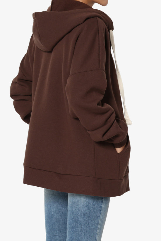 Accie Fleece Zip Hooded Jacket BROWN_4