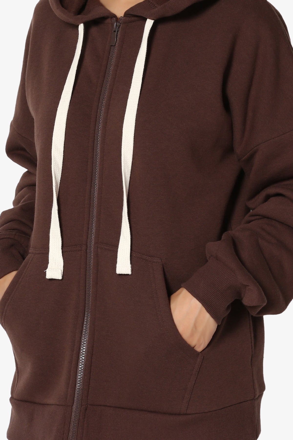 Accie Fleece Zip Hooded Jacket BROWN_5