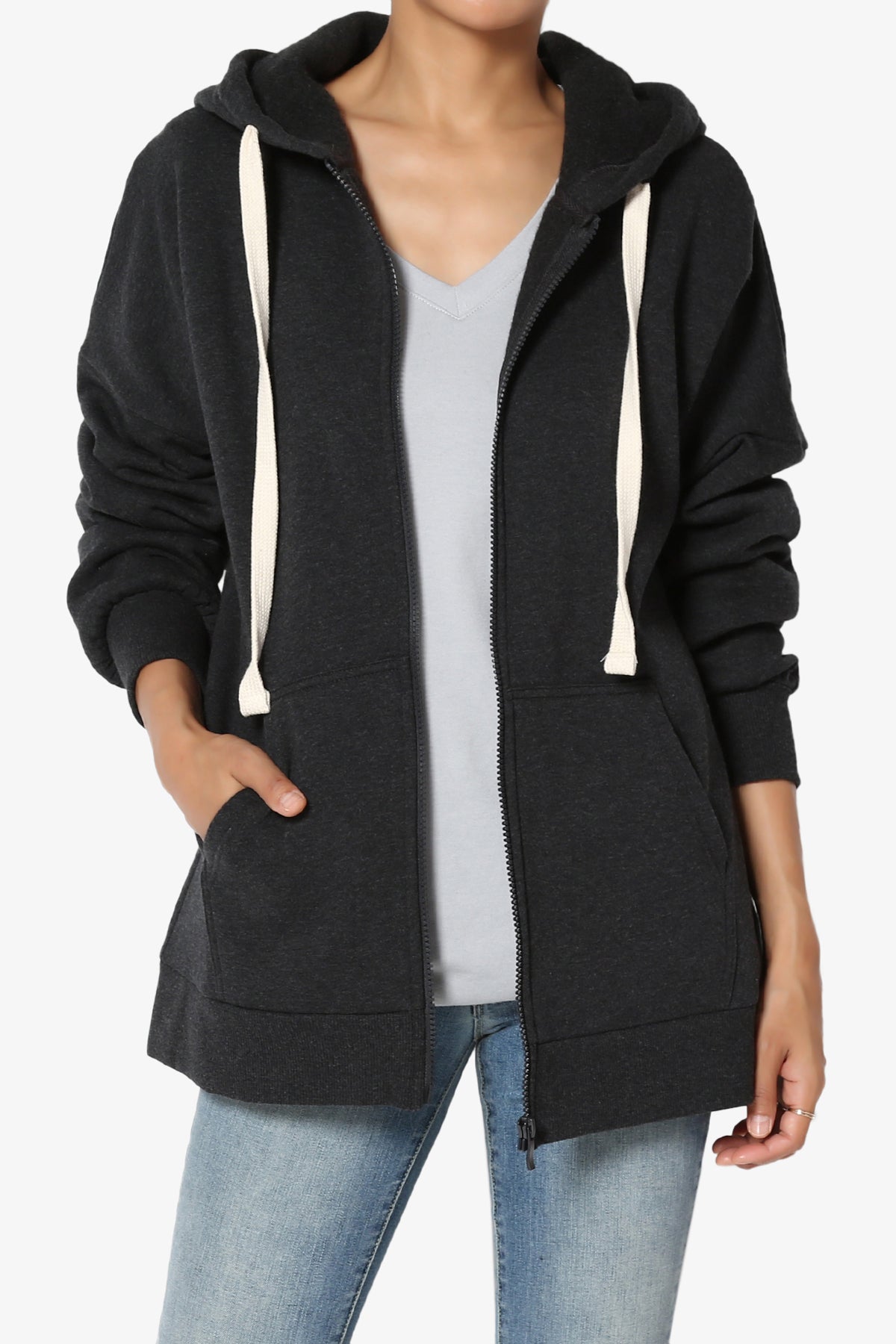 Load image into Gallery viewer, Accie Fleece Zip Hooded Jacket CHARCOAL_1
