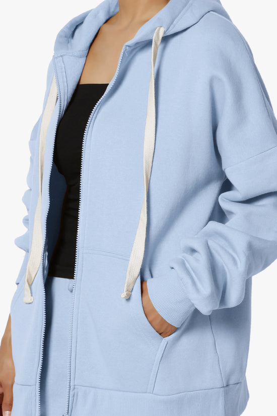 Load image into Gallery viewer, Accie Fleece Zip Hooded Jacket CREAM BLUE_5
