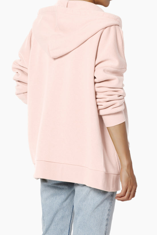 Accie Fleece Zip Hooded Jacket CREAM PINK_4