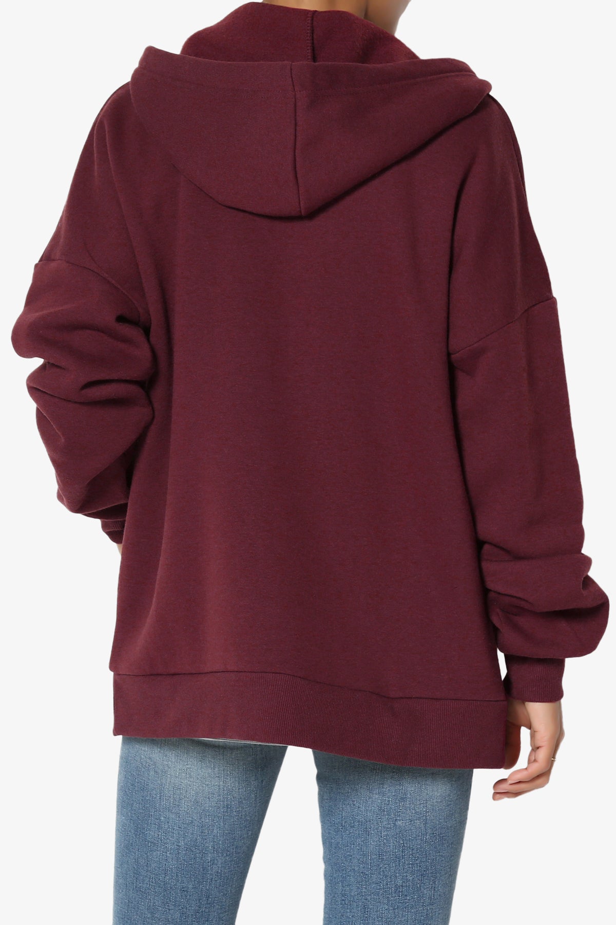 Accie Fleece Zip Hooded Jacket DARK BURGUNDY_2