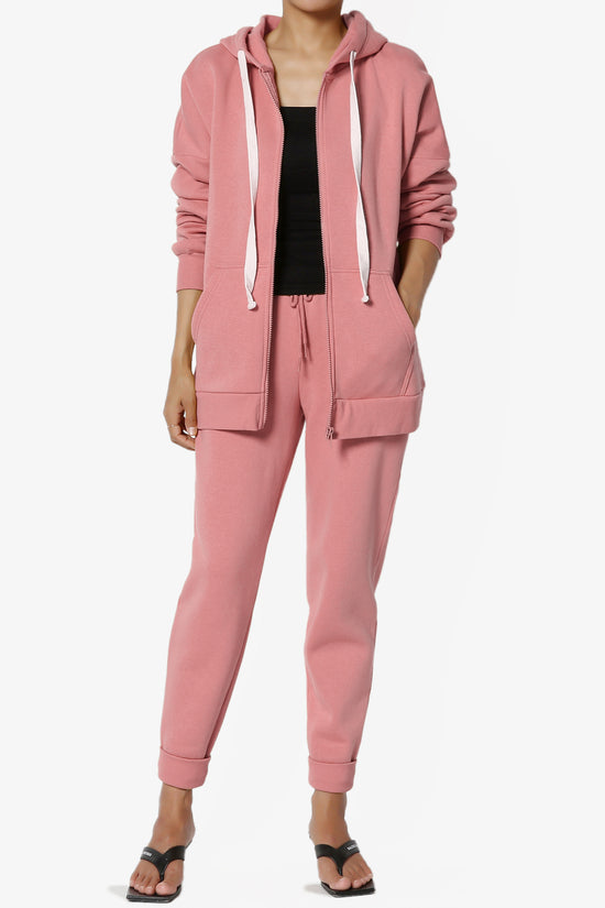 Load image into Gallery viewer, Accie Fleece Zip Hooded Jacket DUSTY ROSE_6
