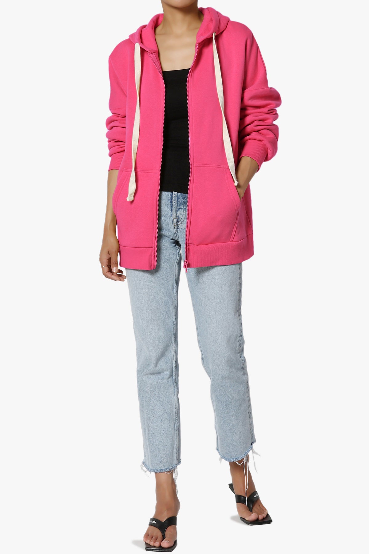 Accie Fleece Zip Hooded Jacket HOT PINK_6