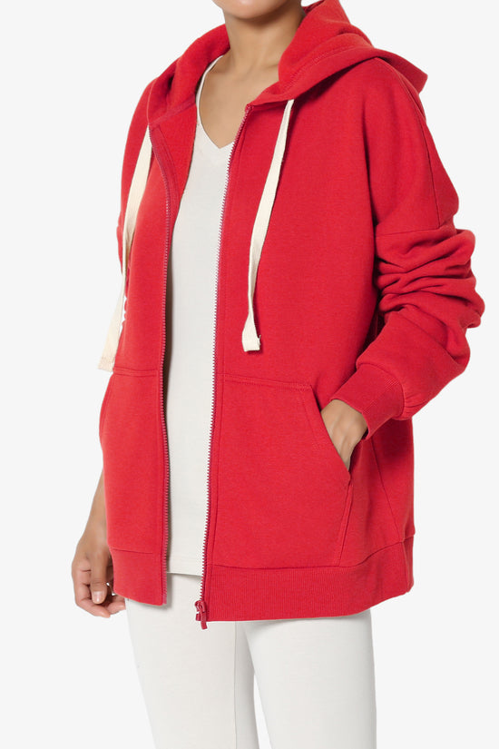 Accie Fleece Zip Hooded Jacket RED_3