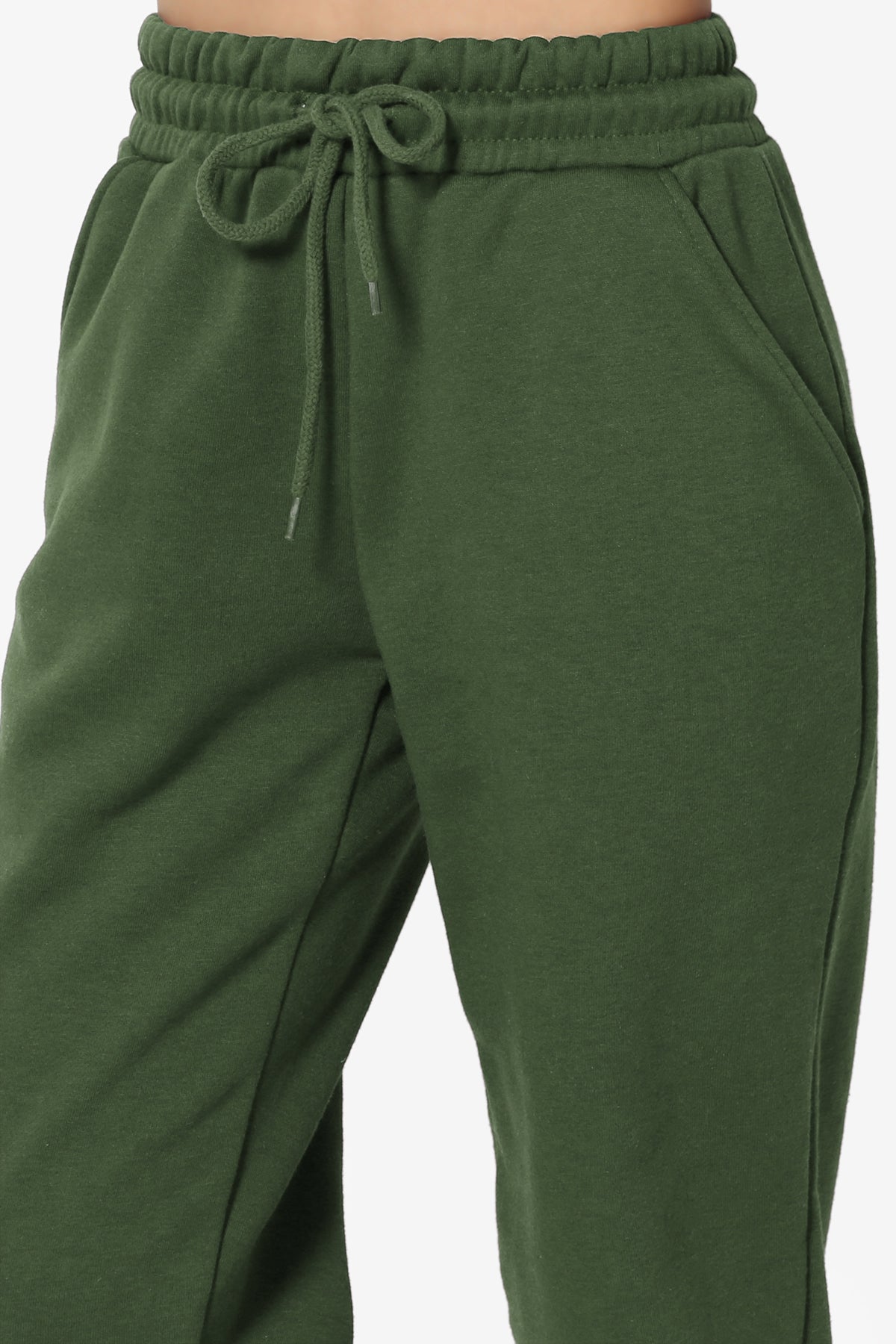  Cotton Fleece Lined Sweatpants Women Straight Leg Casual  Lounge Sweat Pants For Women Green Jade Small