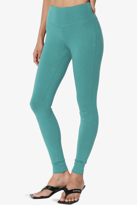 Ansley Cotton Wide Waistband Ankle Leggings PLUS