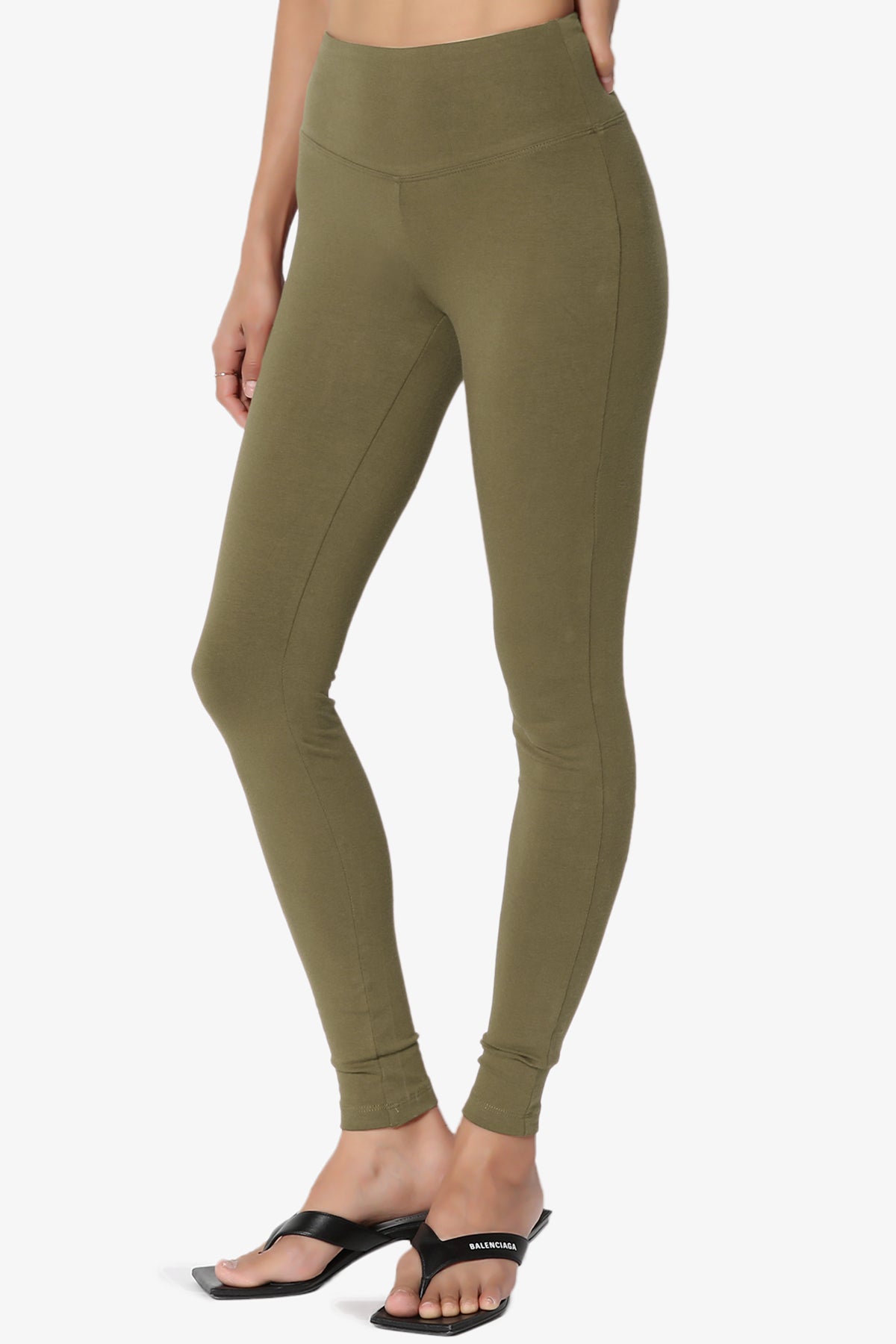 Ansley Cotton Wide Waistband Ankle Leggings PLUS MORE COLORS