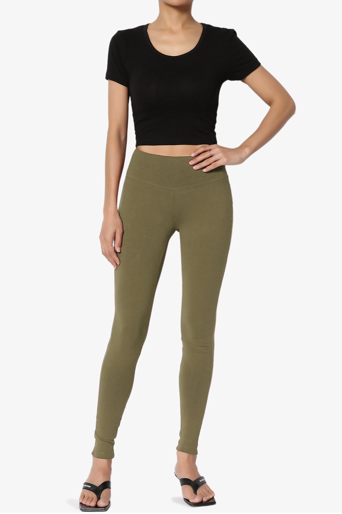 Ansley Cotton Wide Waistband Ankle Leggings PLUS MORE COLORS
