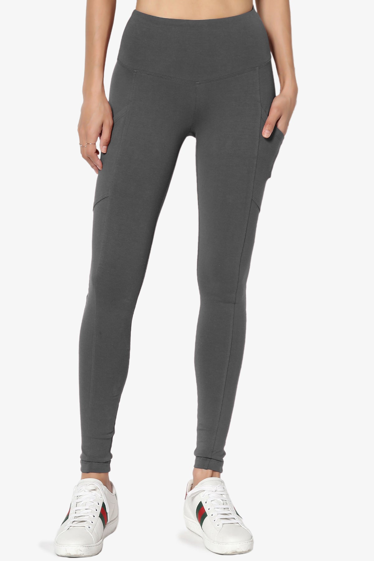 Ansley Luxe Cotton Leggings with Pockets ASH GREY_3
