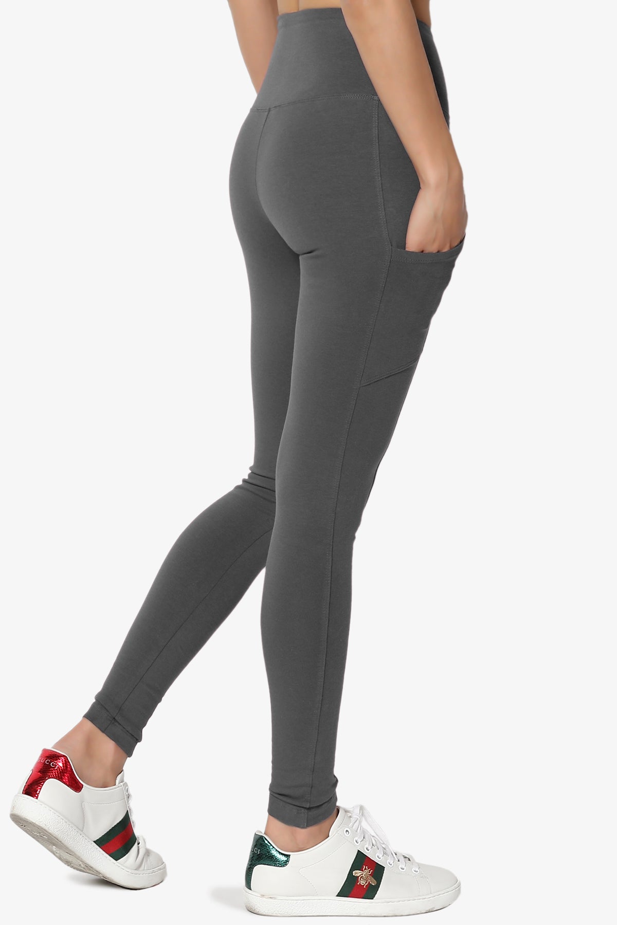 Ansley Luxe Cotton Leggings with Pockets ASH GREY_4