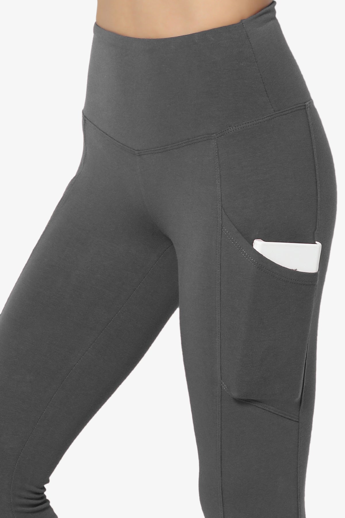 Ansley Luxe Cotton Leggings with Pockets ASH GREY_5