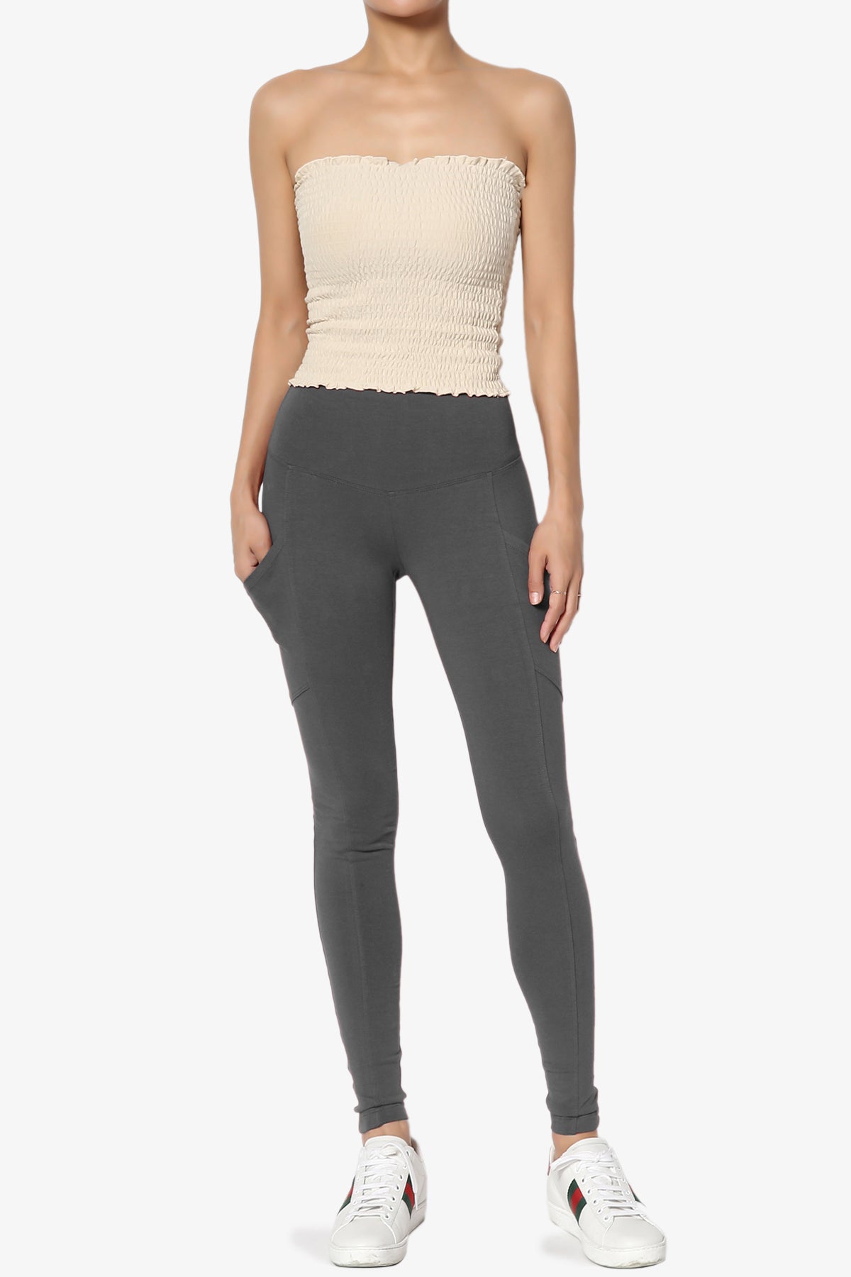 Ansley Luxe Cotton Leggings with Pockets ASH GREY_6
