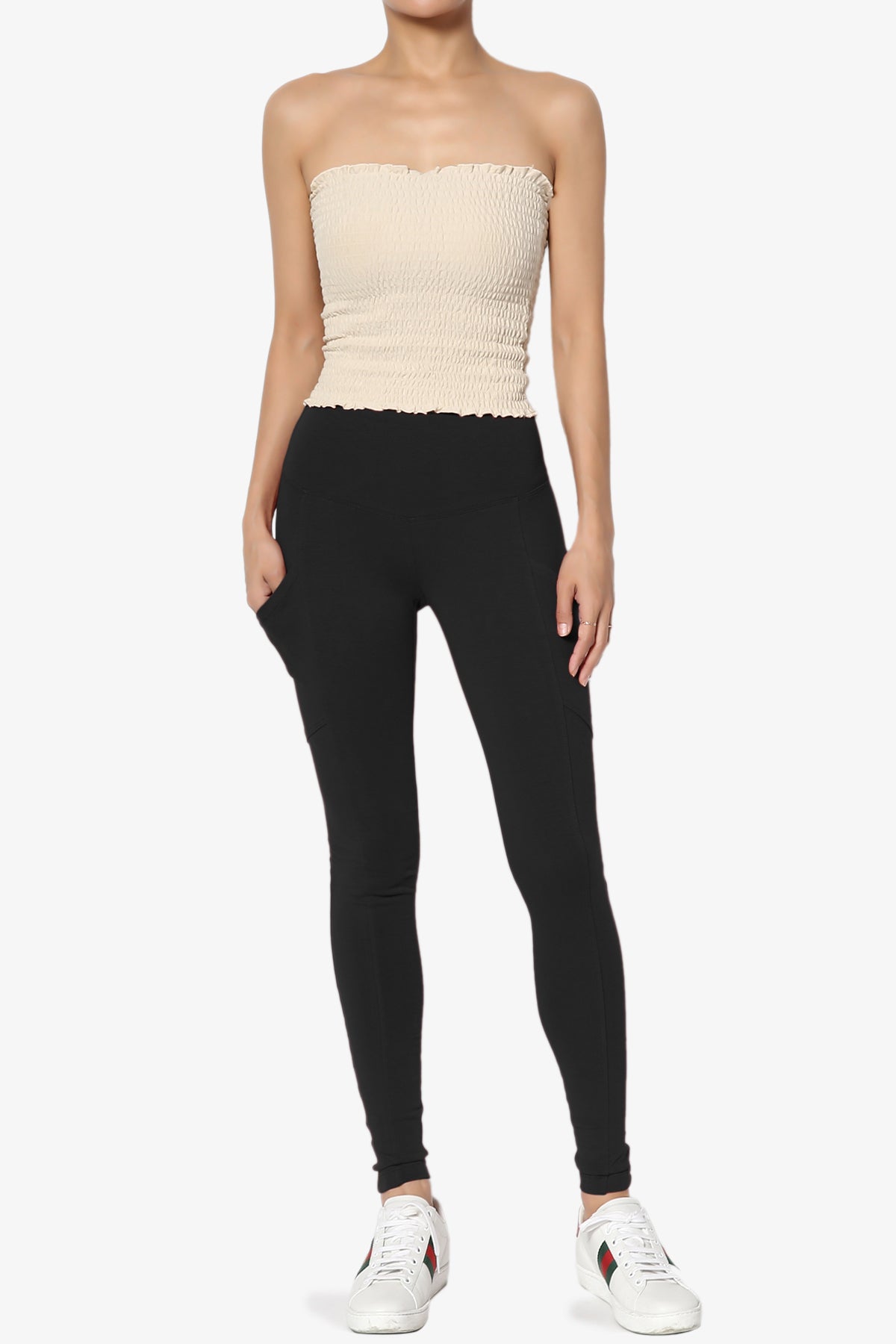 Load image into Gallery viewer, Ansley Luxe Cotton Leggings with Pockets BLACK_6
