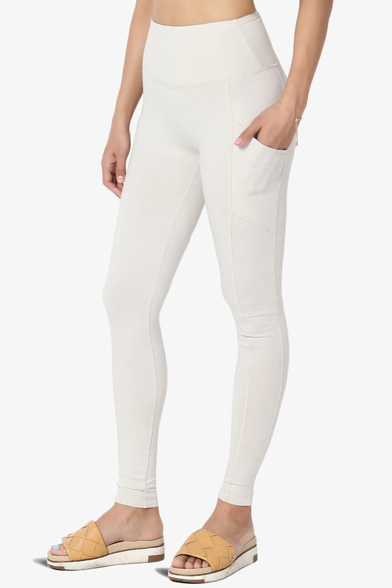Ansley Luxe Cotton Leggings with Pockets BONE_1