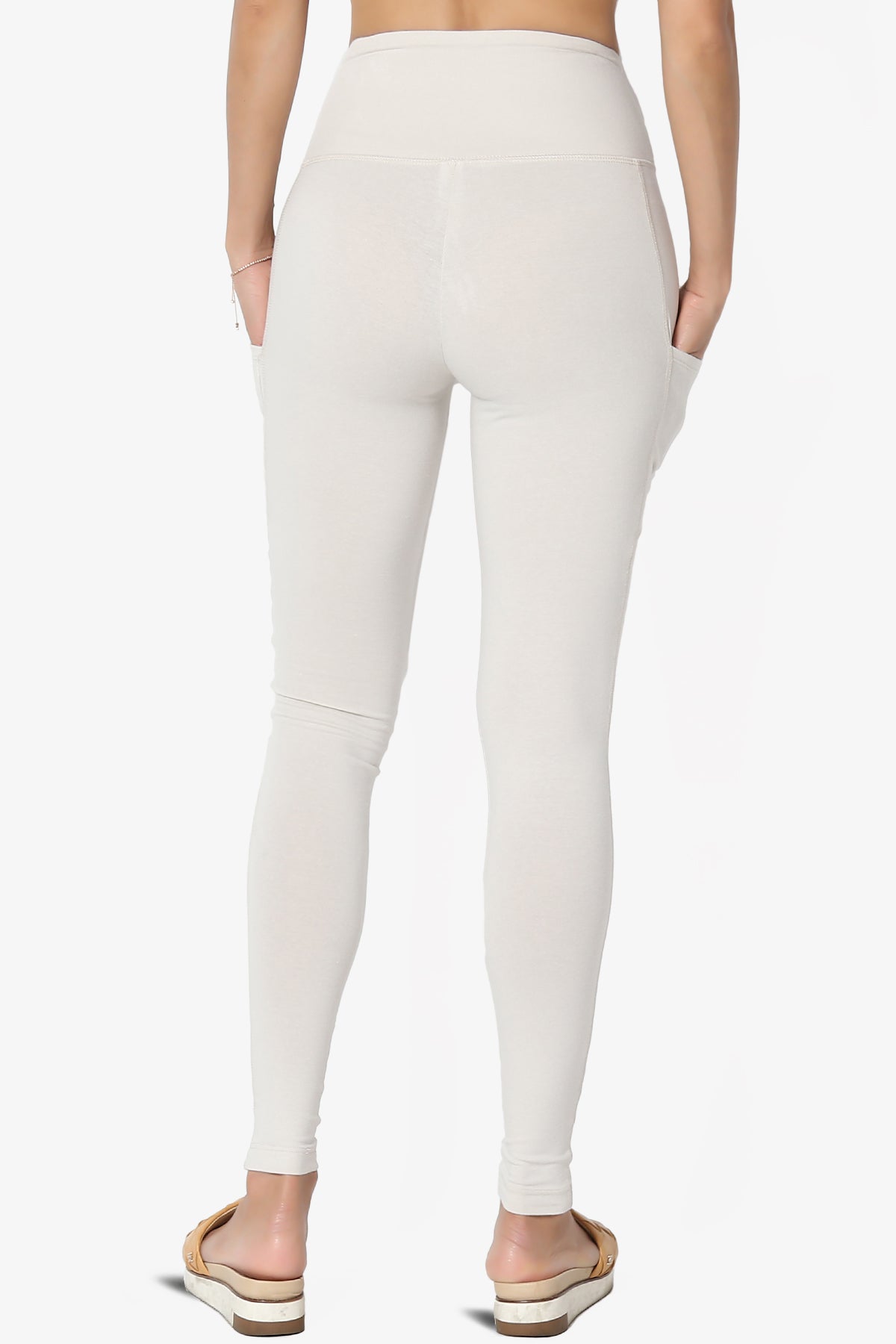 Ansley Luxe Cotton Leggings with Pockets BONE_2