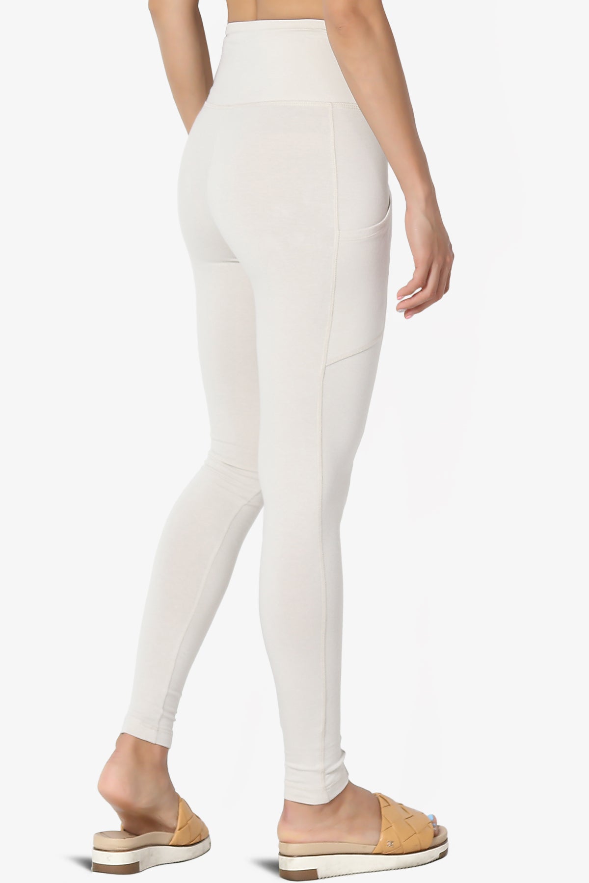 Ansley Luxe Cotton Leggings with Pockets BONE_4