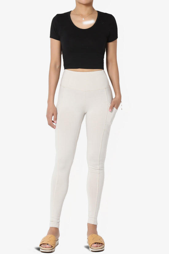 Ansley Luxe Cotton Leggings with Pockets BONE_6