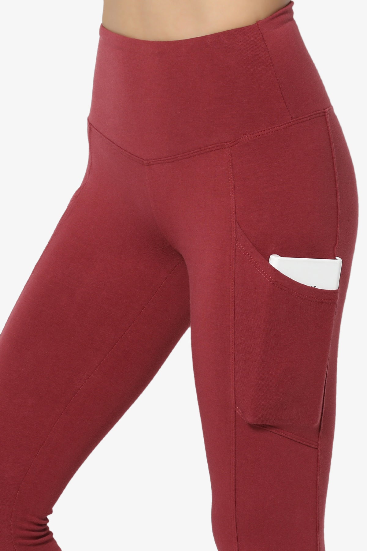 Ansley Luxe Cotton Leggings with Pockets BRICK_5