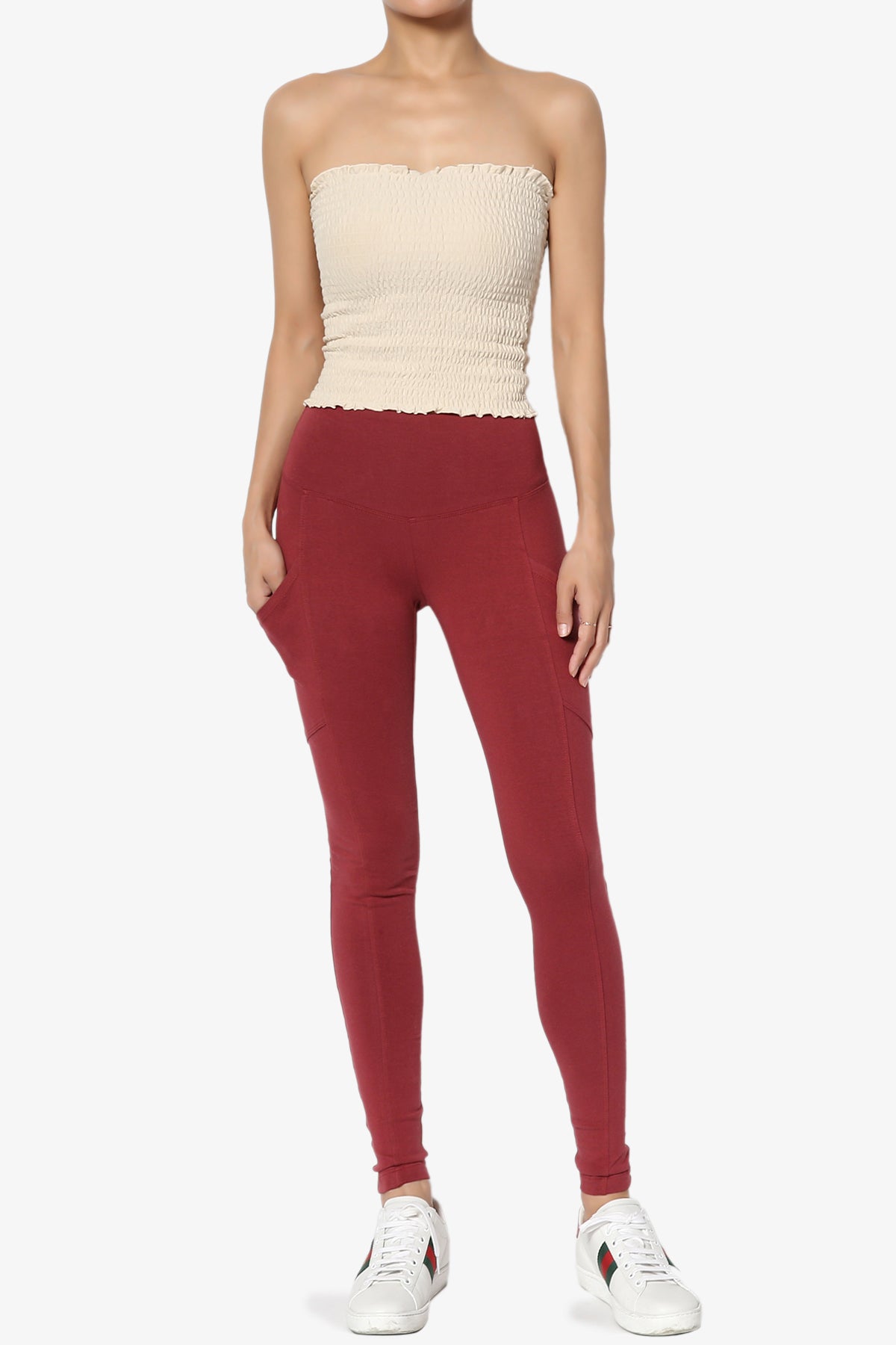 Ansley Luxe Cotton Leggings with Pockets BRICK_6