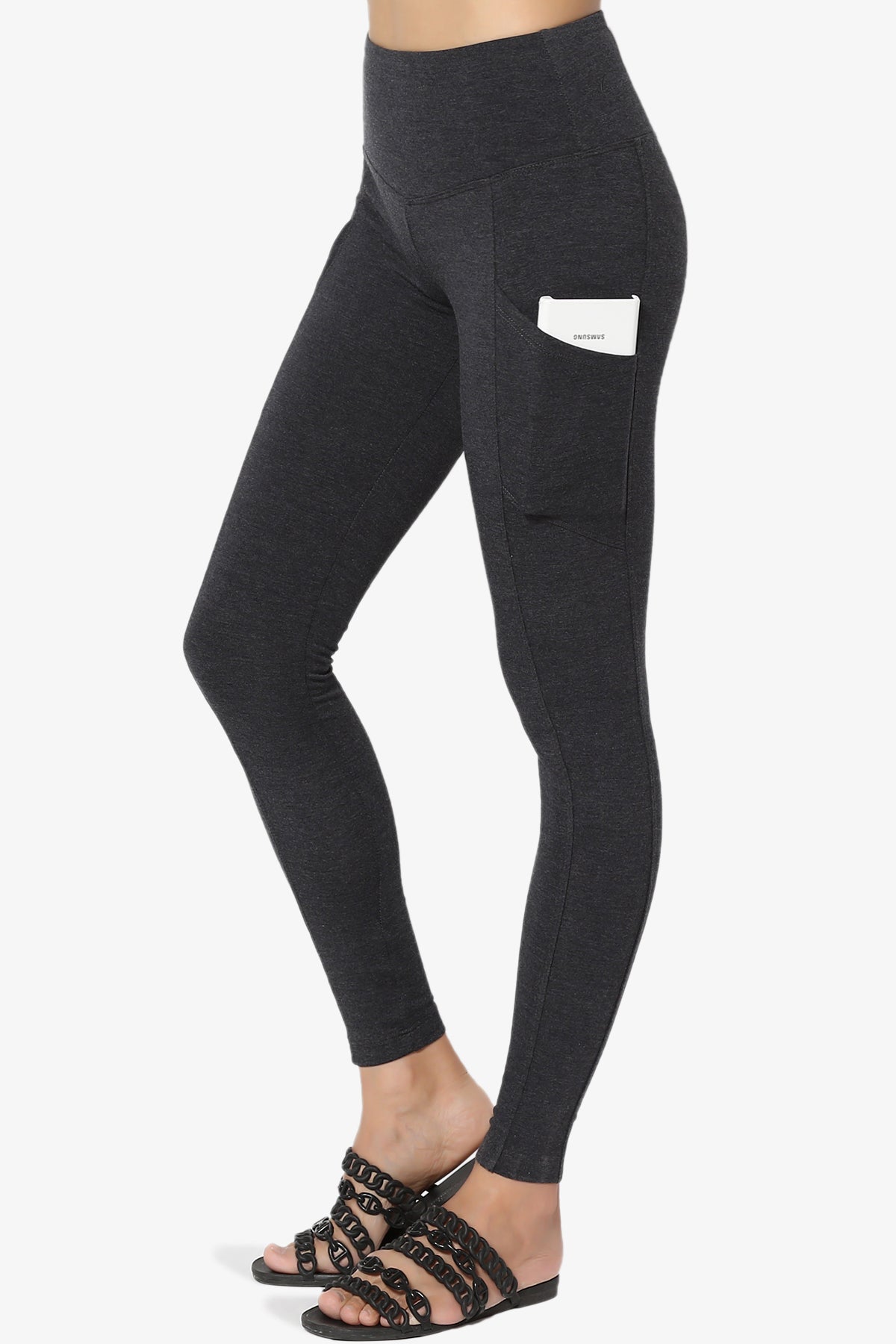 Ansley Luxe Cotton Leggings with Pockets CHARCOAL_1