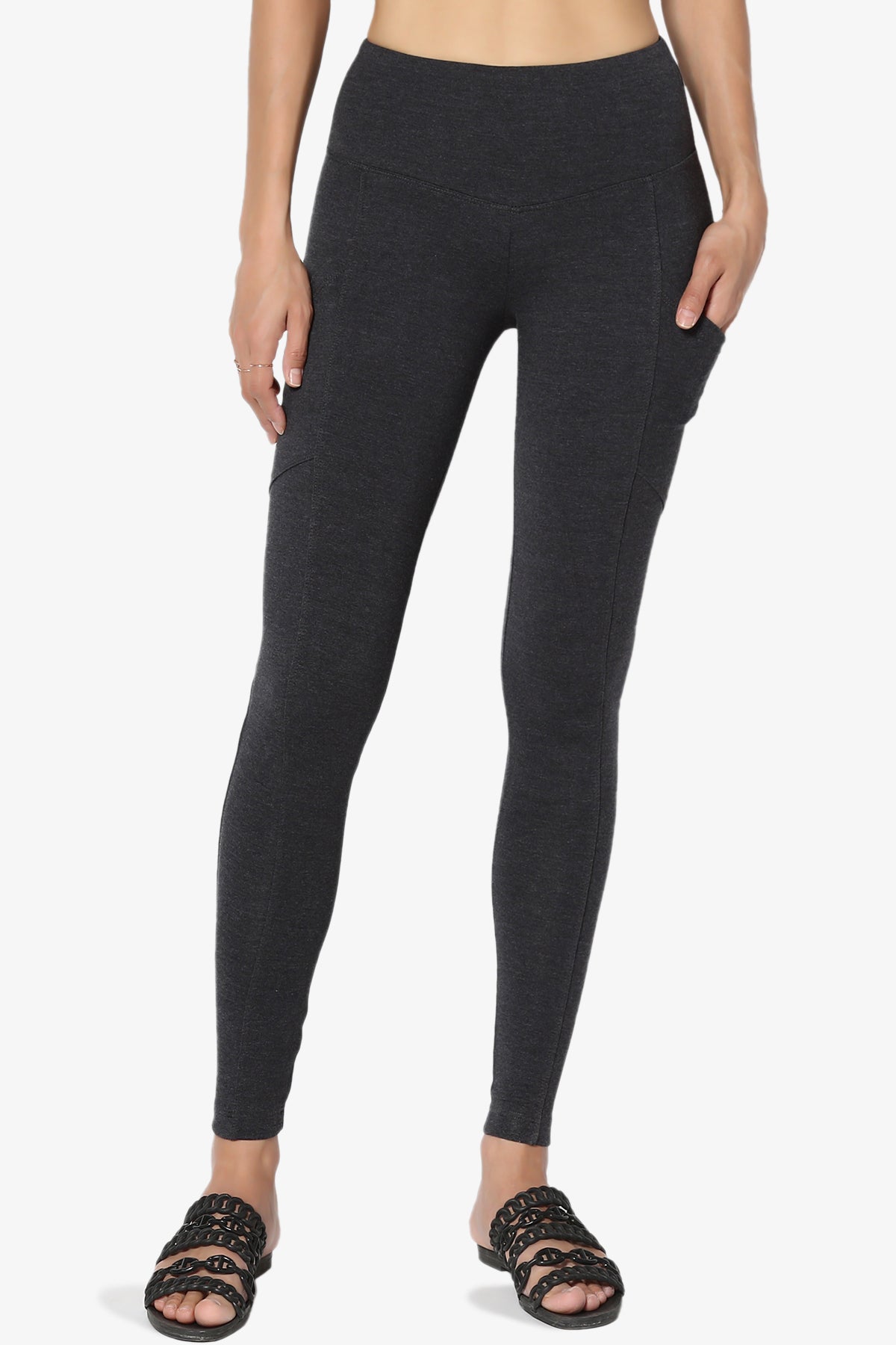 Load image into Gallery viewer, Ansley Luxe Cotton Leggings with Pockets CHARCOAL_3
