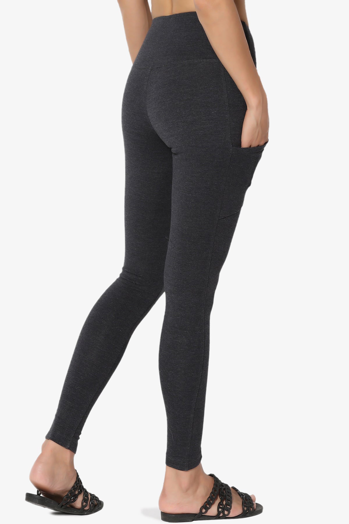 Load image into Gallery viewer, Ansley Luxe Cotton Leggings with Pockets CHARCOAL_4
