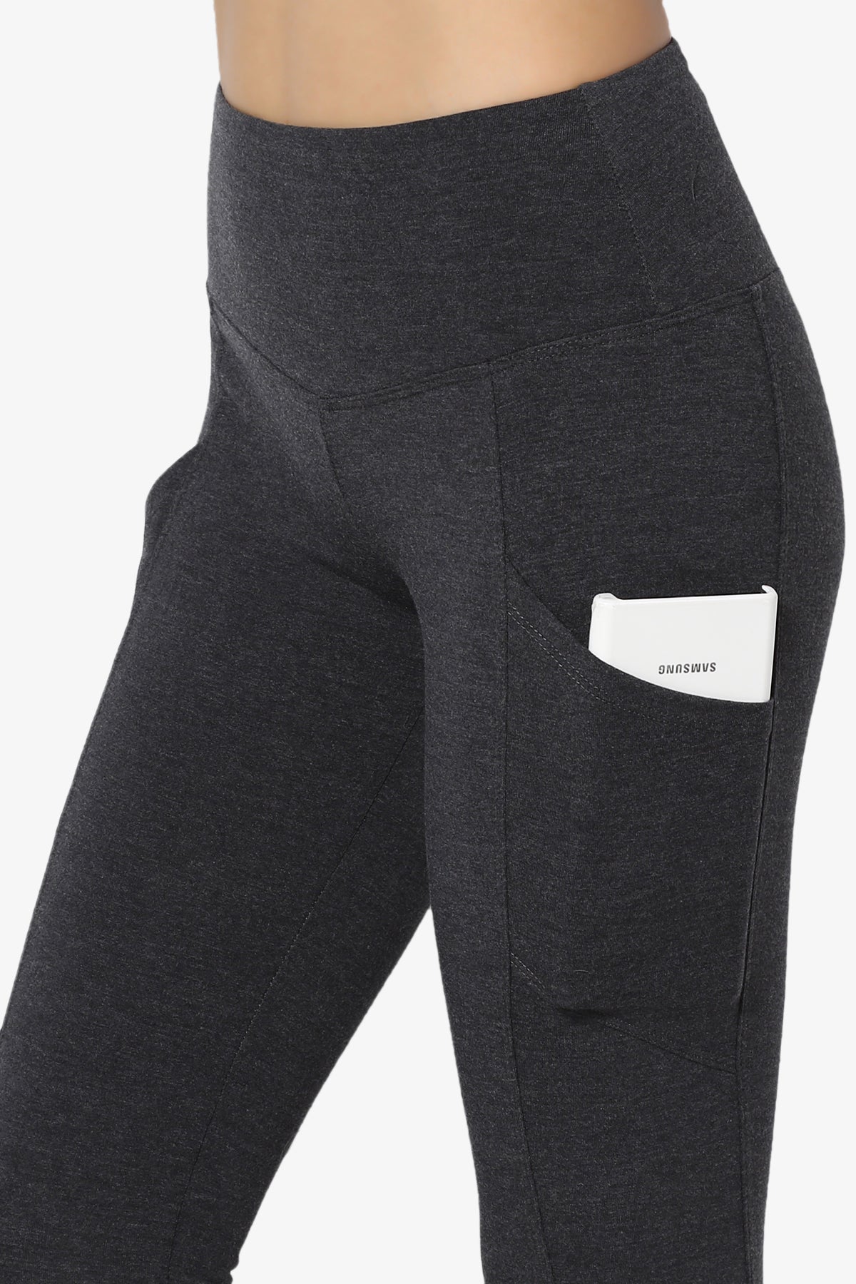 Ansley Luxe Cotton Leggings with Pockets CHARCOAL_5