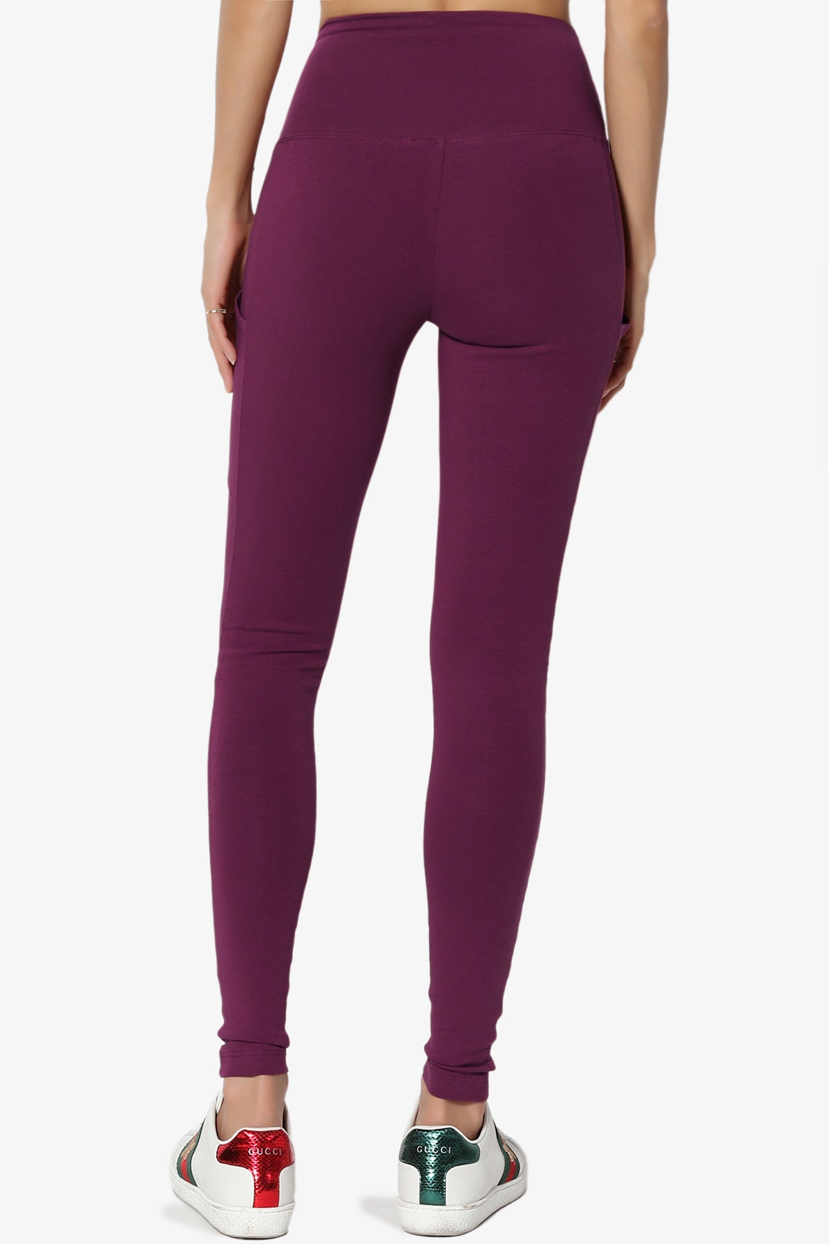 Load image into Gallery viewer, Ansley Luxe Cotton Leggings with Pockets DARK PLUM_2
