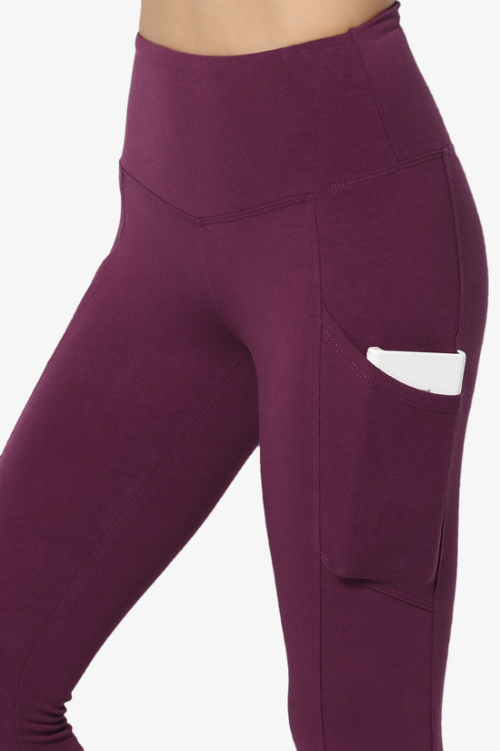 Load image into Gallery viewer, Ansley Luxe Cotton Leggings with Pockets DARK PLUM_5

