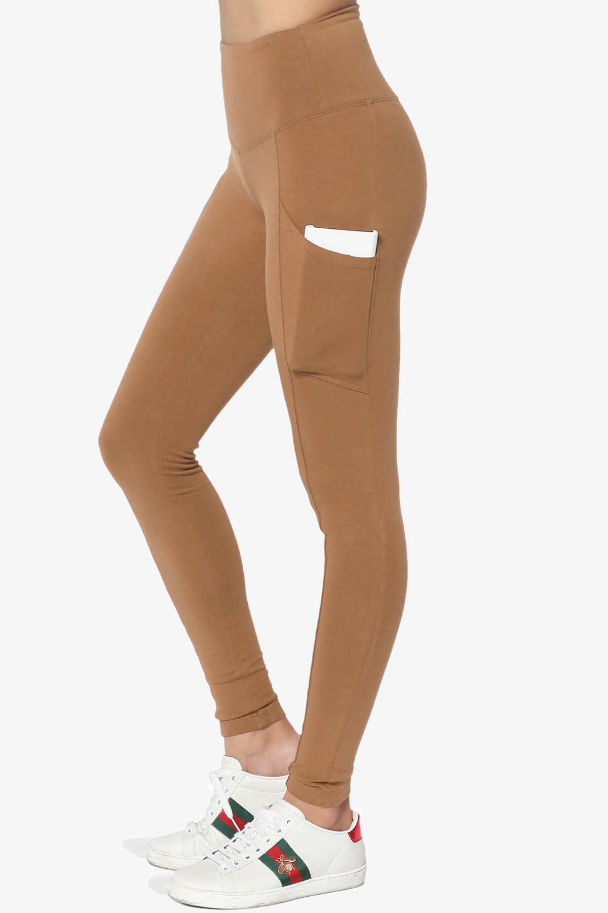 Ansley Luxe Cotton Leggings with Pockets DEEP CAMEL_1